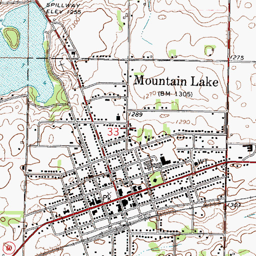 Topographic Map of Bethany Christian School, MN