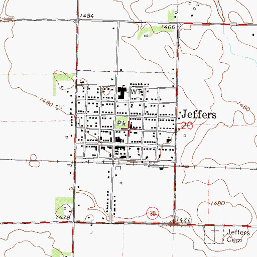 Topographic Map of Trinity Lutheran Church, MN