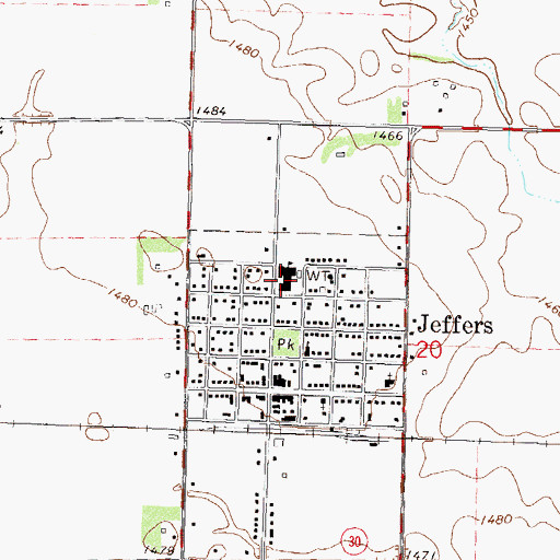 Topographic Map of Red Rock Central Elementary School, MN