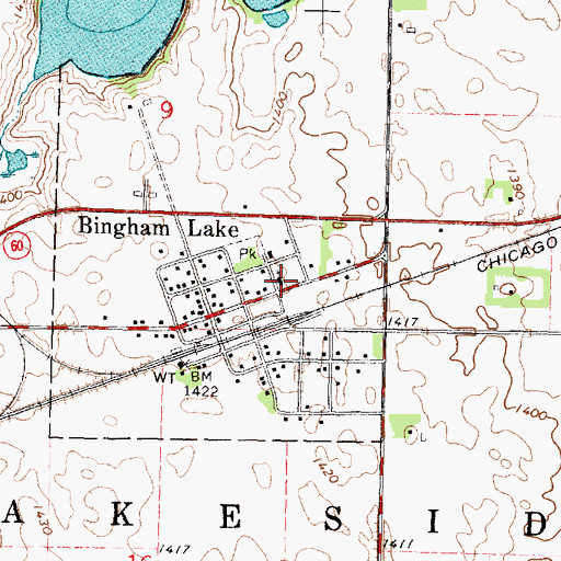 Topographic Map of Victory Baptist Church, MN