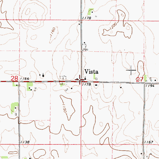 Topographic Map of Vista Post Office (historical), MN