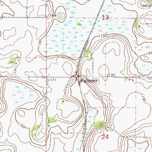 Topographic Map of Palmer Post Office (historical), MN