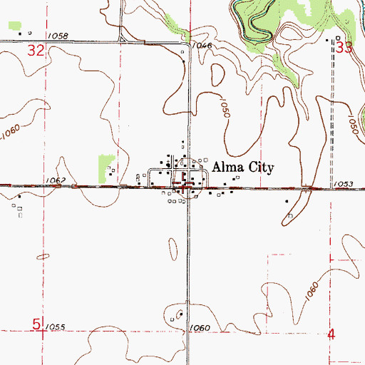 Topographic Map of Alma City Post Office (historical), MN