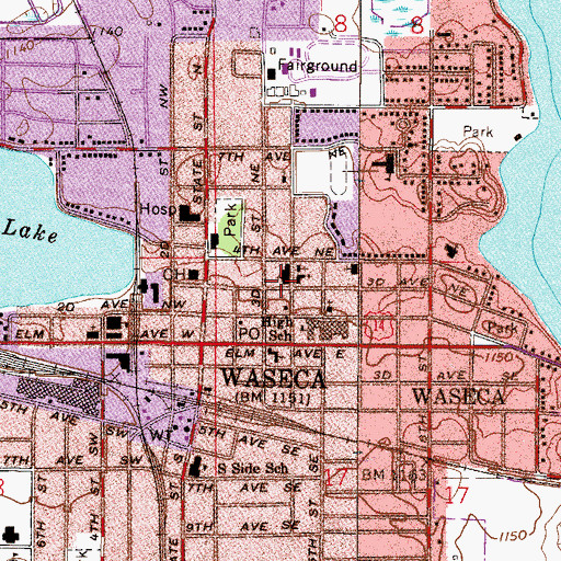 Topographic Map of Saint Paul Lutheran Church, MN