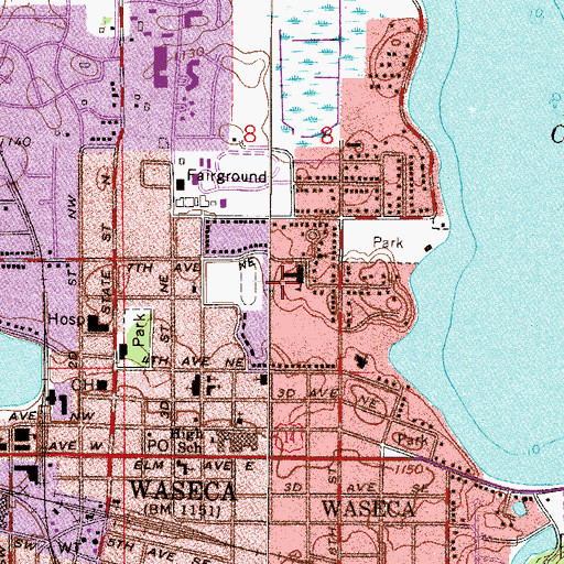 Topographic Map of Hartley Elementary School, MN