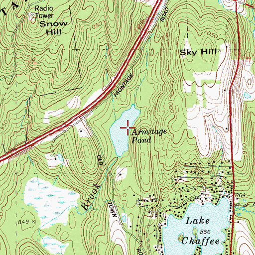 Topographic Map of Armitage Pond, CT