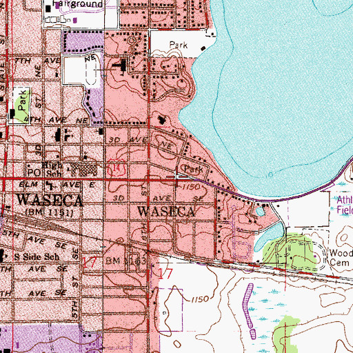 Topographic Map of Emerson Park, MN