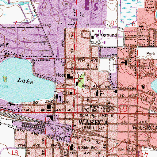 Topographic Map of Trowbridge Park, MN