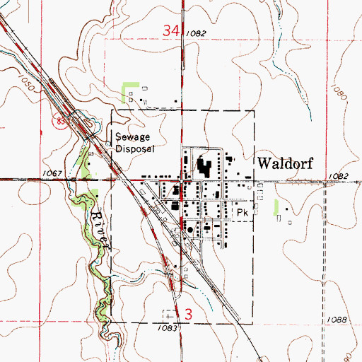 Topographic Map of First Lutheran Church, MN
