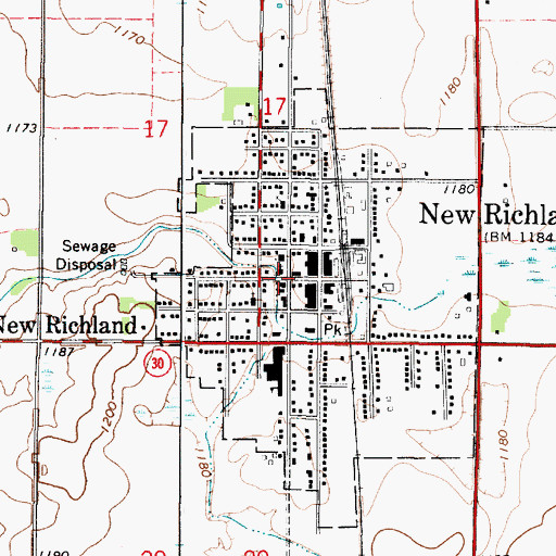 Topographic Map of First Congregational Church, MN