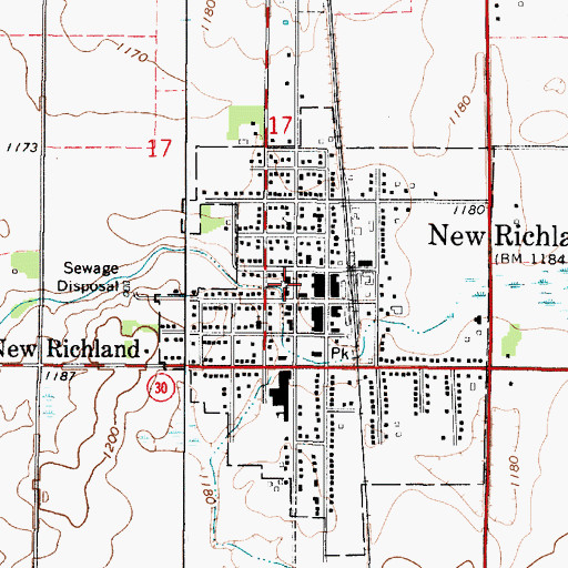 Topographic Map of Trinity Lutheran Church, MN