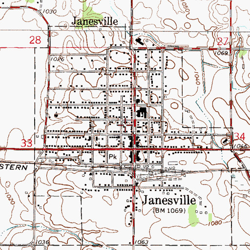 Topographic Map of Janesville Clinic, MN
