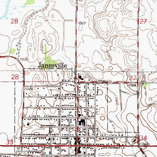 Topographic Map of Janesville Nursing Home, MN