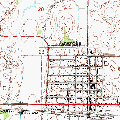 Topographic Map of North Street Park, MN