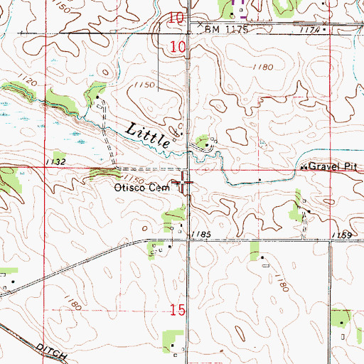 Topographic Map of Otisco Cemetery, MN