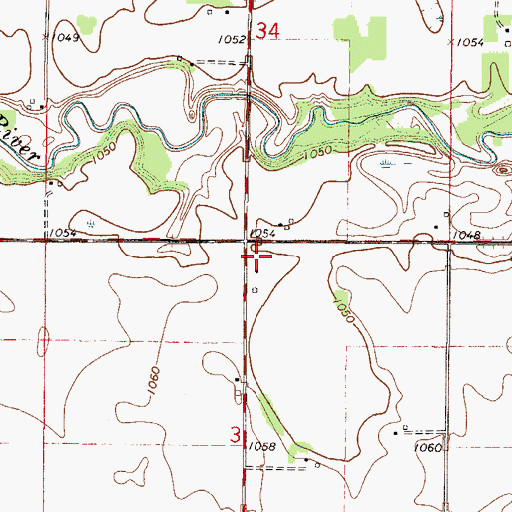 Topographic Map of Peddler's Grove Cemetery, MN