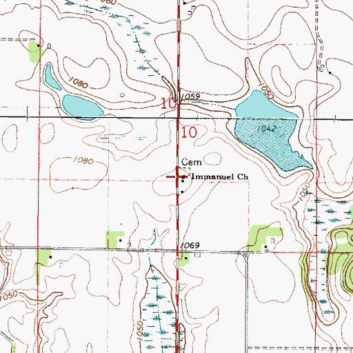 Topographic Map of Freedom Lutheran Church Cemetery, MN