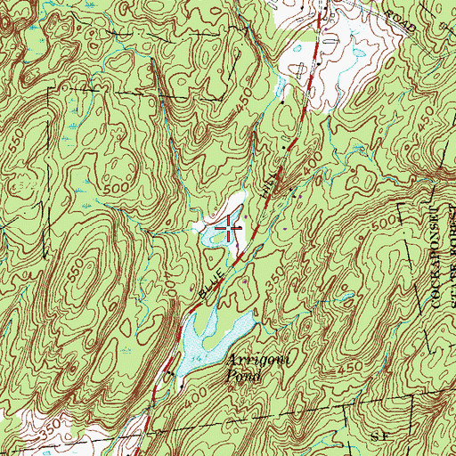 Topographic Map of Arrigoni Pond, CT