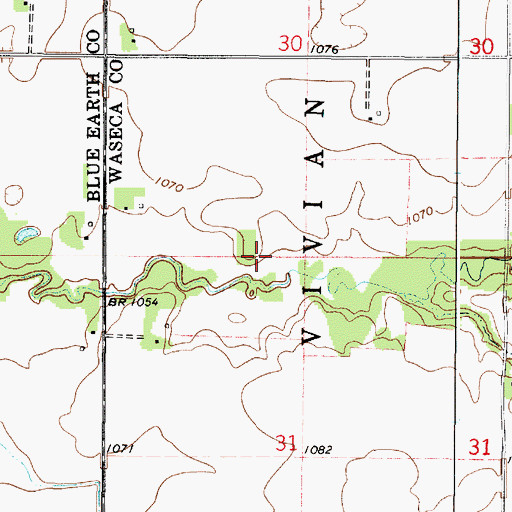 Topographic Map of Trahm's Farm Cemetery, MN