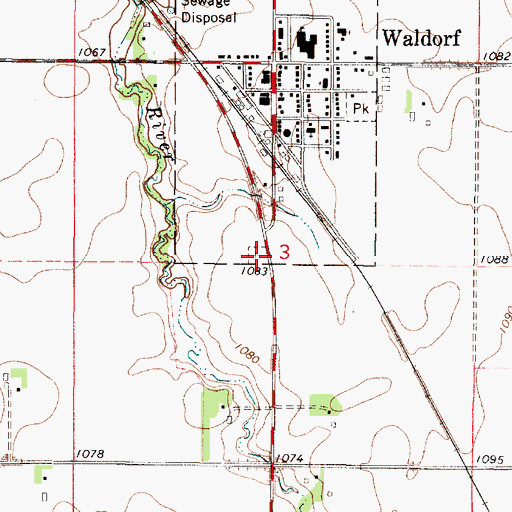 Topographic Map of First Lutheran Church Cemetery, MN