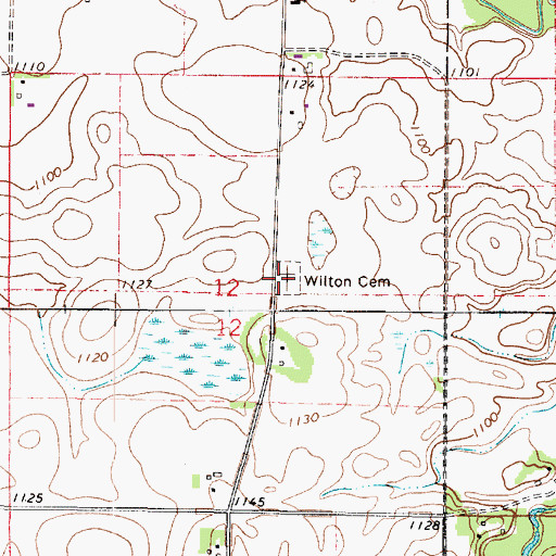 Topographic Map of Wilton Cemetery, MN
