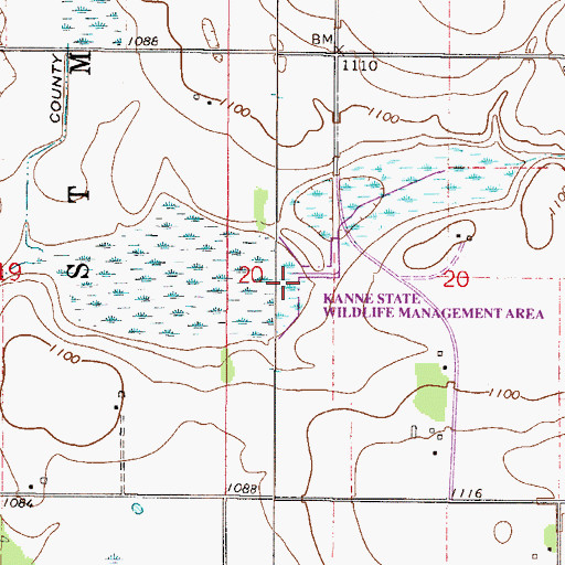 Topographic Map of Kanne State Wildlife Management Area, MN