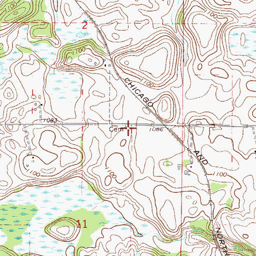 Topographic Map of Pommerans Cemetery, MN