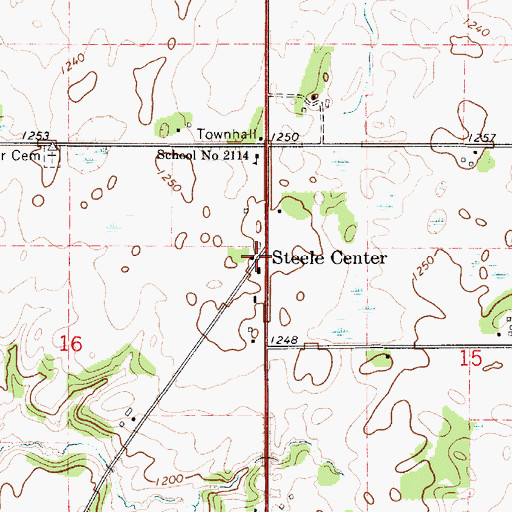 Topographic Map of Steele Center Post Office (historical), MN