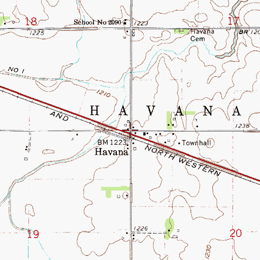 Topographic Map of Havana Post Office (historical), MN