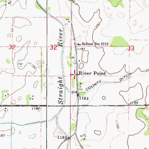 Topographic Map of Riverpoint Post Office (historical), MN