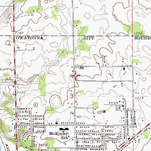 Topographic Map of Our Savior's Lutheran Church, MN
