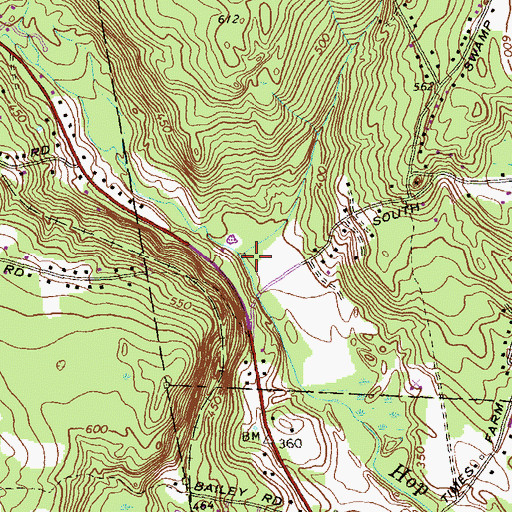Topographic Map of Ash Brook, CT
