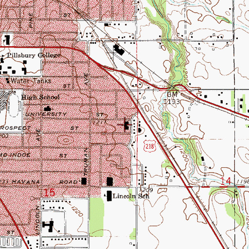 Topographic Map of United Methodist Church, MN