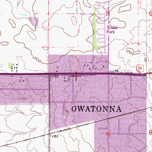 Topographic Map of Cornerstone Evangelical Free Church, MN
