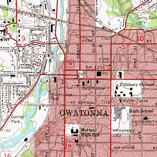 Topographic Map of Church of Christ, MN