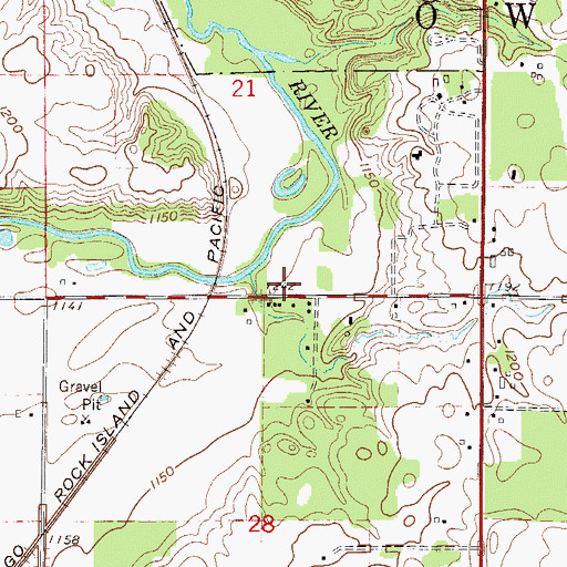 Topographic Map of Countryside Church, MN