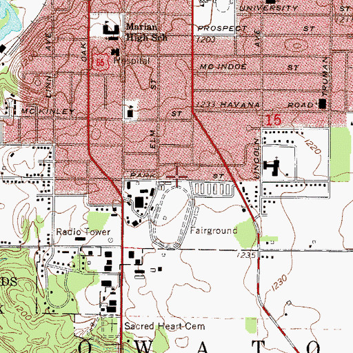 Topographic Map of Owatonna Campground, MN