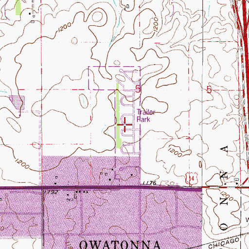 Topographic Map of Colonial Manor Mobile Home Park, MN