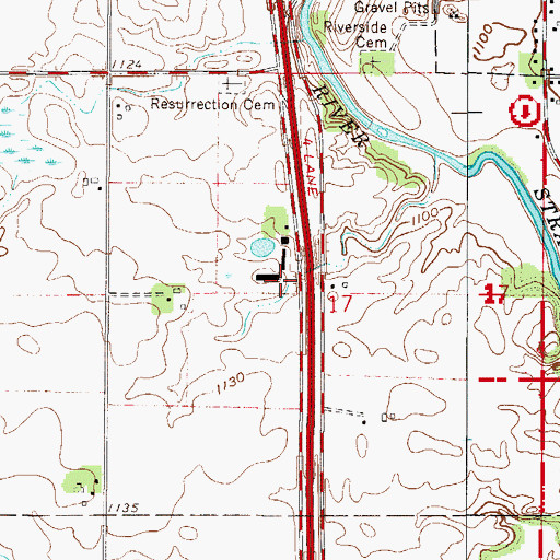 Topographic Map of Medford Outlet Mall, MN