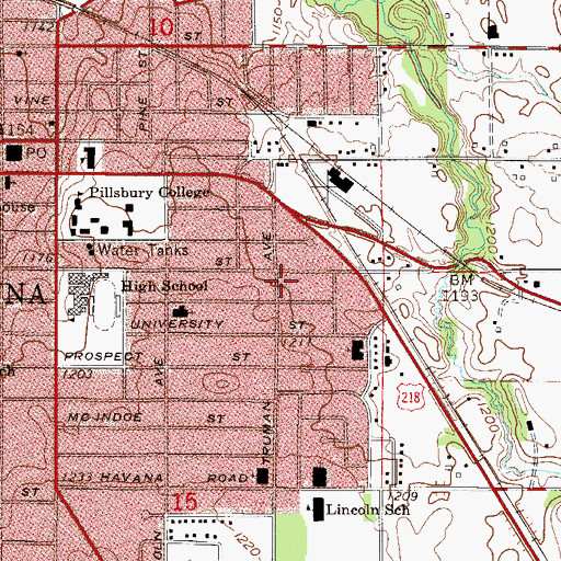 Topographic Map of Roetman-Butler Podiatry Clinic, MN