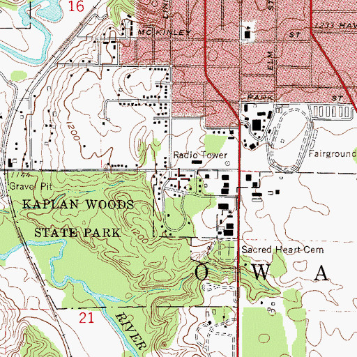 Topographic Map of Infinia Health Care Center, MN