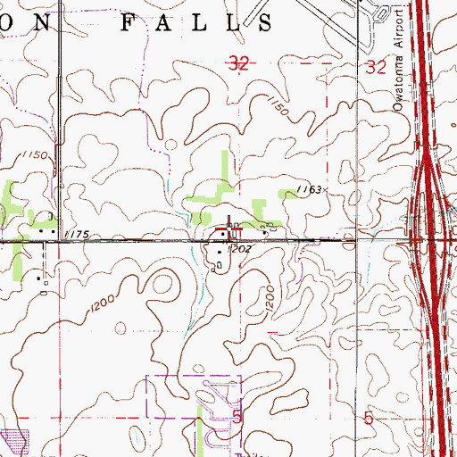 Topographic Map of Owatonna Clinic, MN