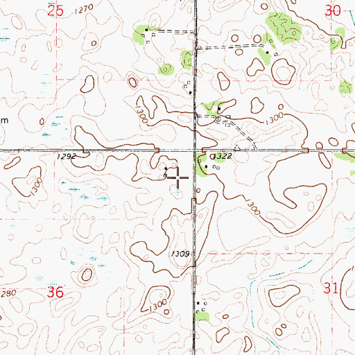 Topographic Map of Saint Isodore School, MN