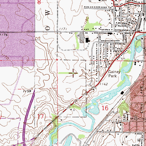 Topographic Map of Prairie Park, MN