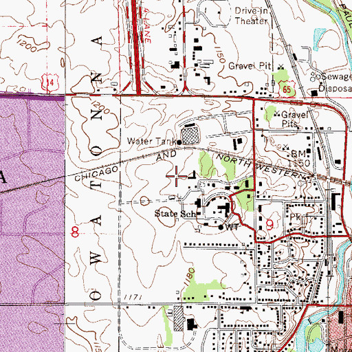 Topographic Map of West Hills Park, MN