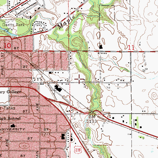 Topographic Map of Hammann Park, MN