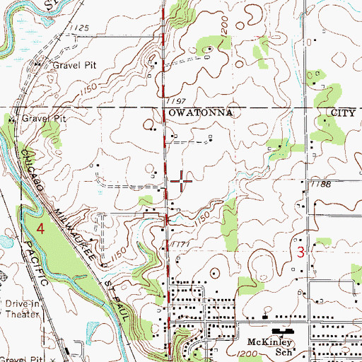 Topographic Map of Manthey Park, MN