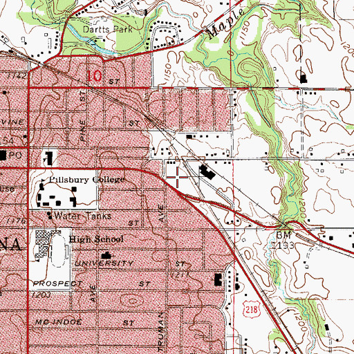 Topographic Map of Jaycee Park, MN