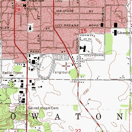 Topographic Map of Fairgrounds Park, MN