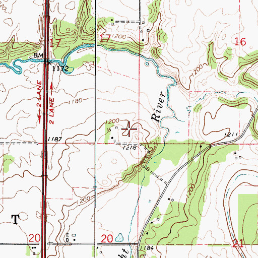 Topographic Map of Oak Mound Cemetery, MN